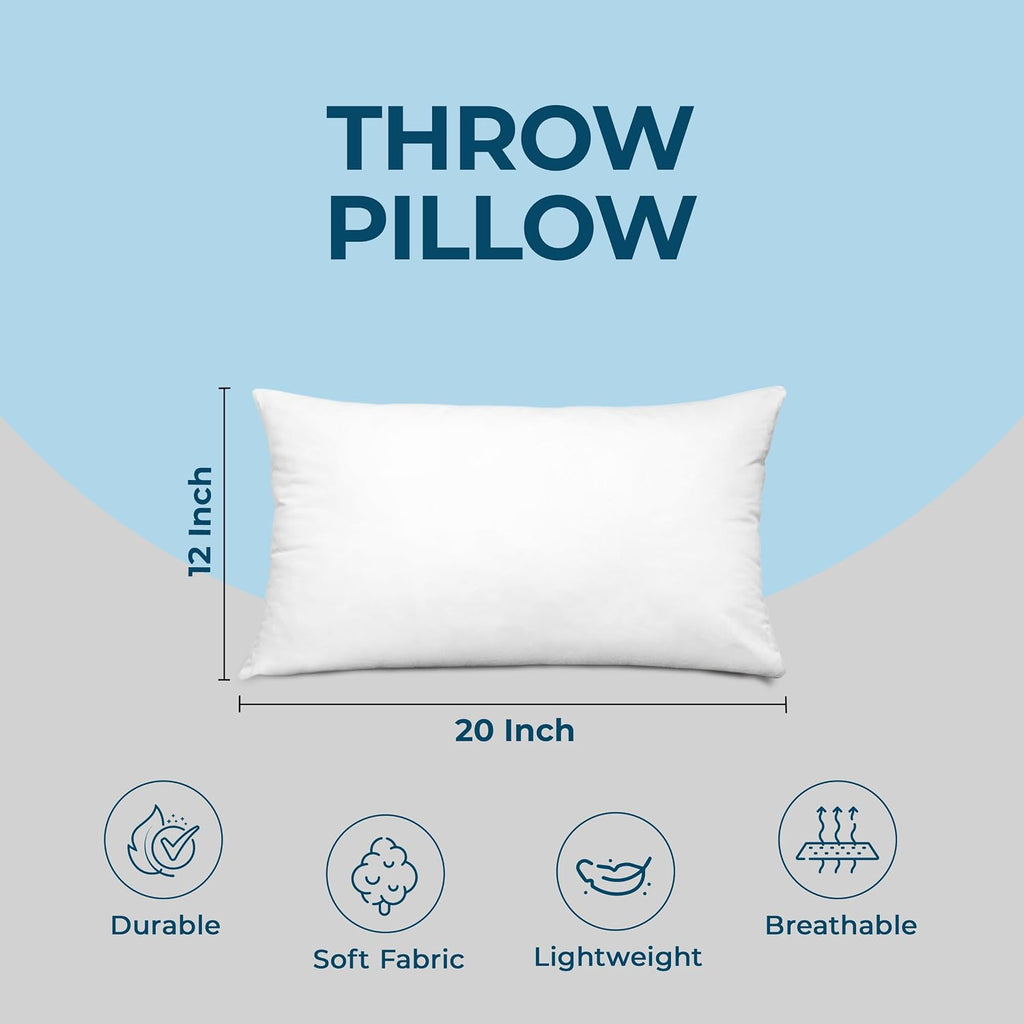 Throw Pillows, Decorative 12X20 Pillow Inserts, Set of 4