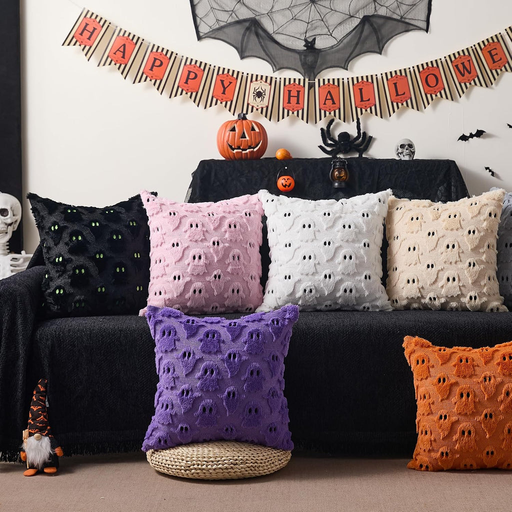 Midnight Ghost black pillow covers, 18x18, set of 2 (view 5 of 5)