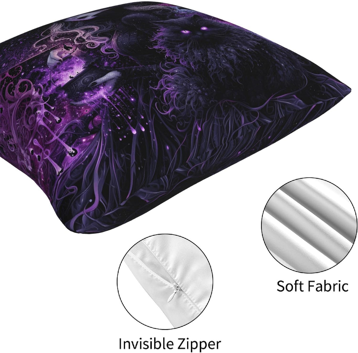 Violet Coven purple witch pillow covers, 18x18, set of 4 (view 8 of 9)