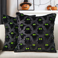Midnight Ghost pillow covers: two black 18x18 plush covers with a ghost motif, dark as a moonless night and twice as chic
