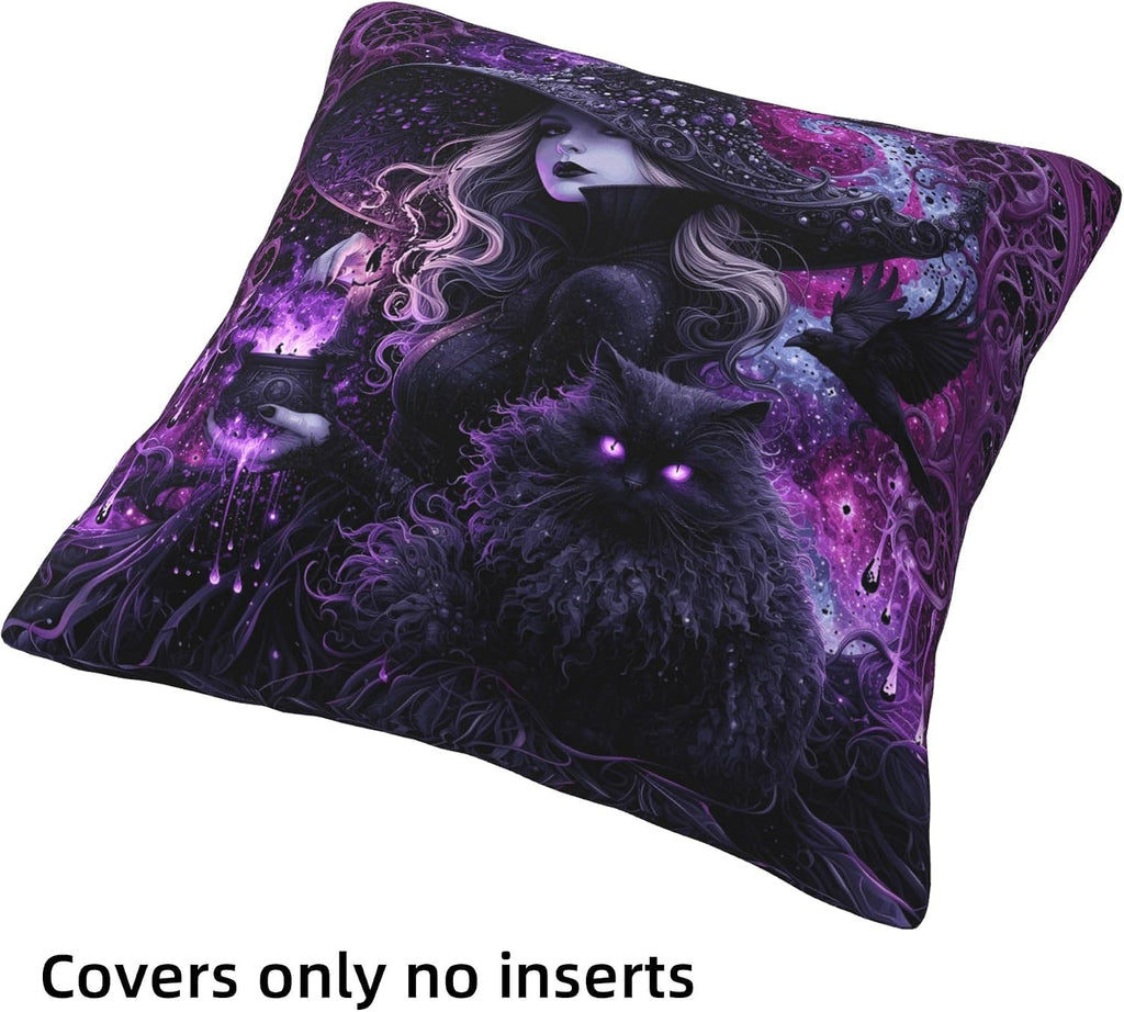 Violet Coven purple witch pillow covers, 18x18, set of 4 (view 6 of 9)