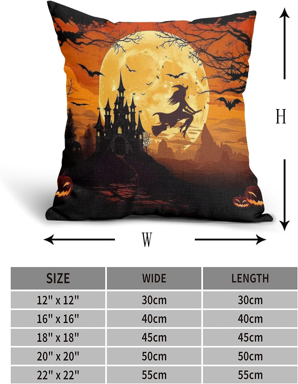 Witch's Flight harvest moon and castle pillow covers, 18x18, set of 2 (view 4 of 7)