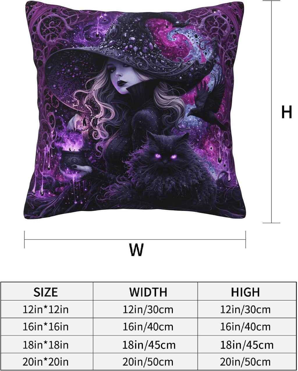 Violet Coven purple witch pillow covers, 18x18, set of 4 (view 5 of 9)
